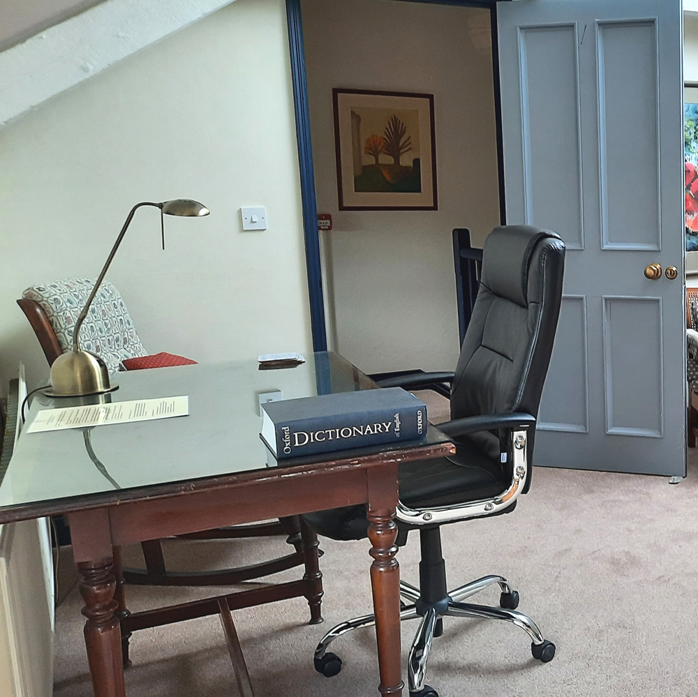 A writing area in one of our self-catering cottages